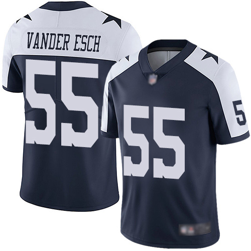 Men Dallas Cowboys Limited Navy Blue Leighton Vander Esch Alternate 55 Vapor Untouchable Throwback NFL Jersey